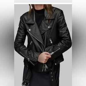 Ashley Outerwear Black Moto Jacket Size S